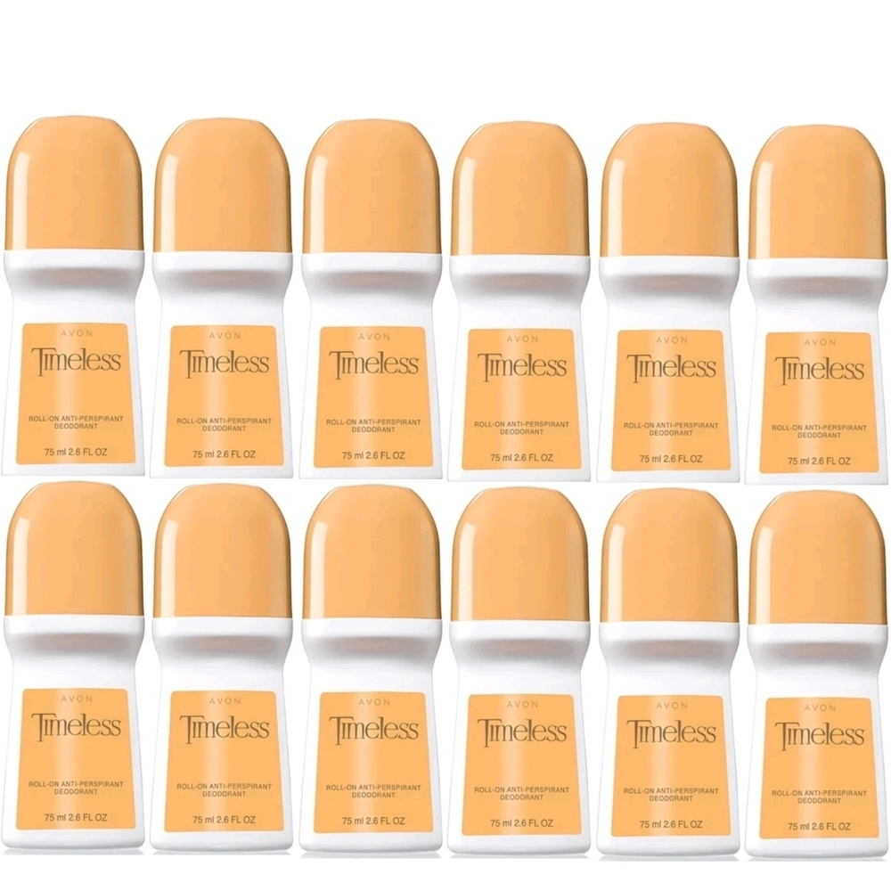 12-PACK Avon Timeless Roll-On Deodorant in White and Orange